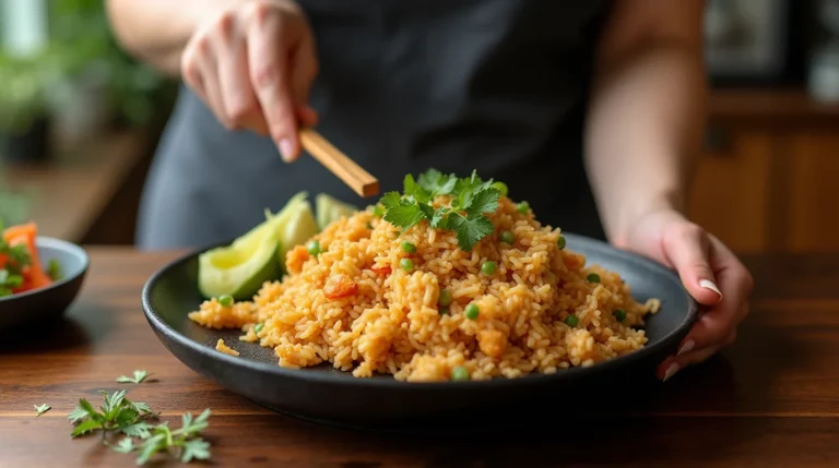 chicken fried rice on a Blackstone
