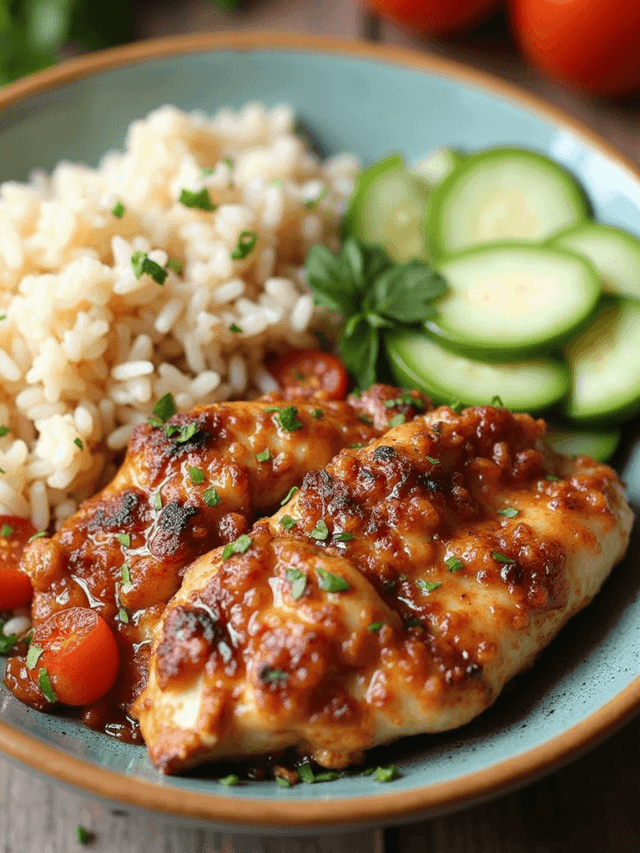 greek chicken and rice bowl