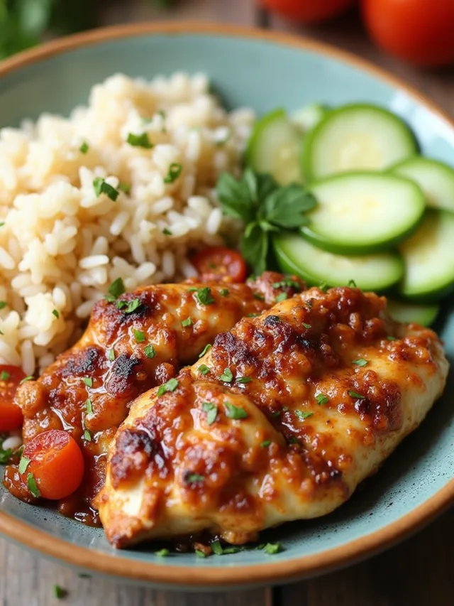 greek chicken and rice bowl
